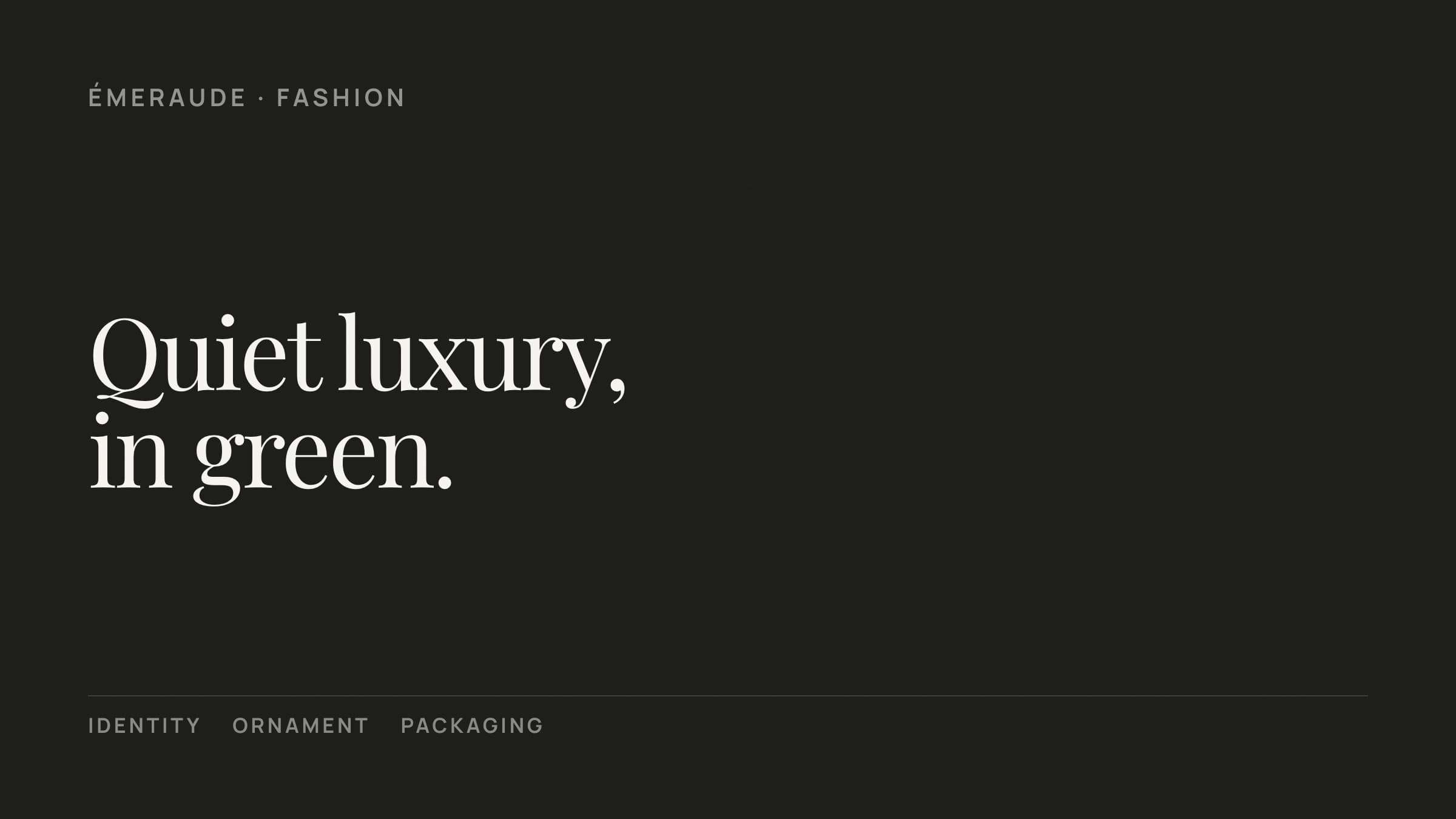 Émeraude — womenswear brand identity