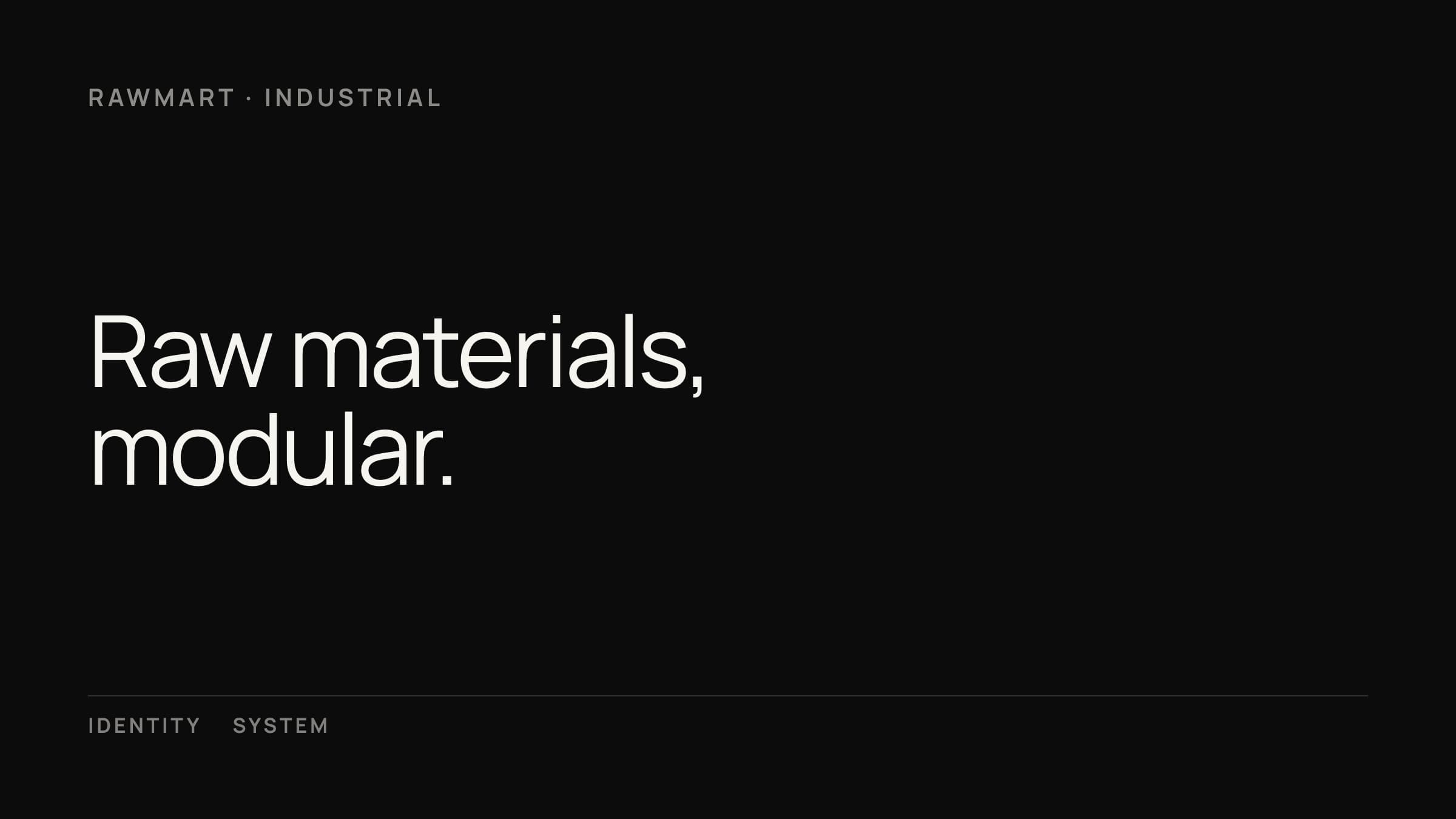 Rawmart — B2B construction marketplace brand identity