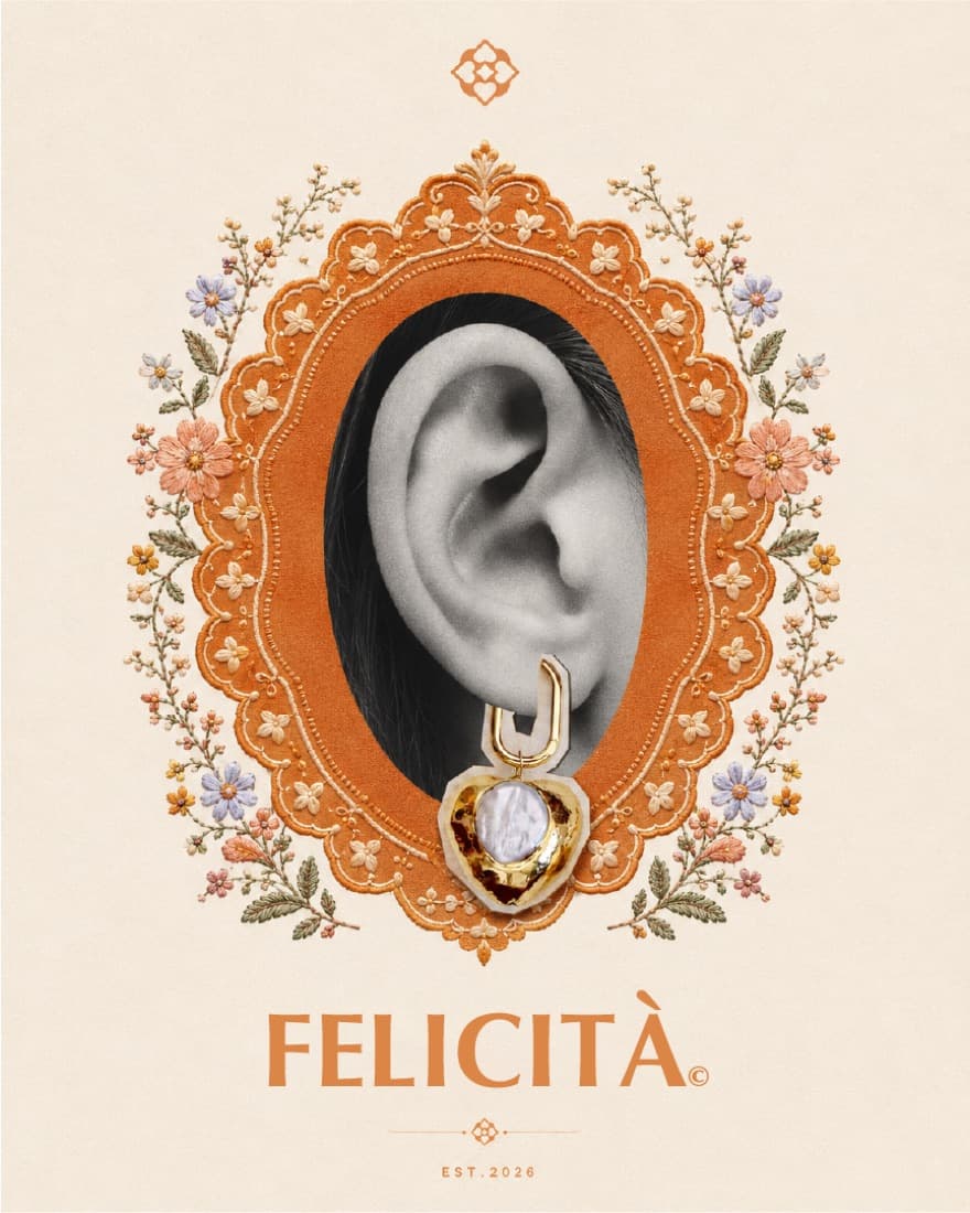 Felicità identity cover with the quatrefoil emblem