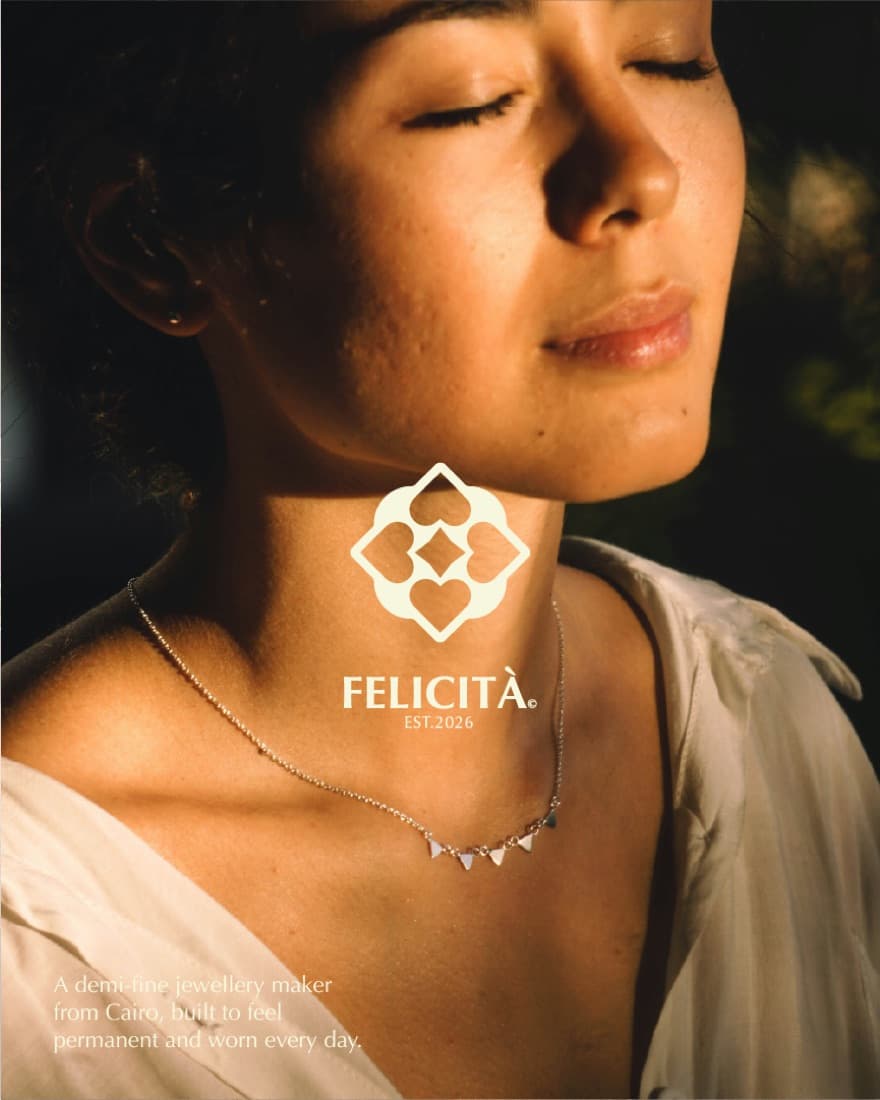Felicità campaign portrait with wordmark