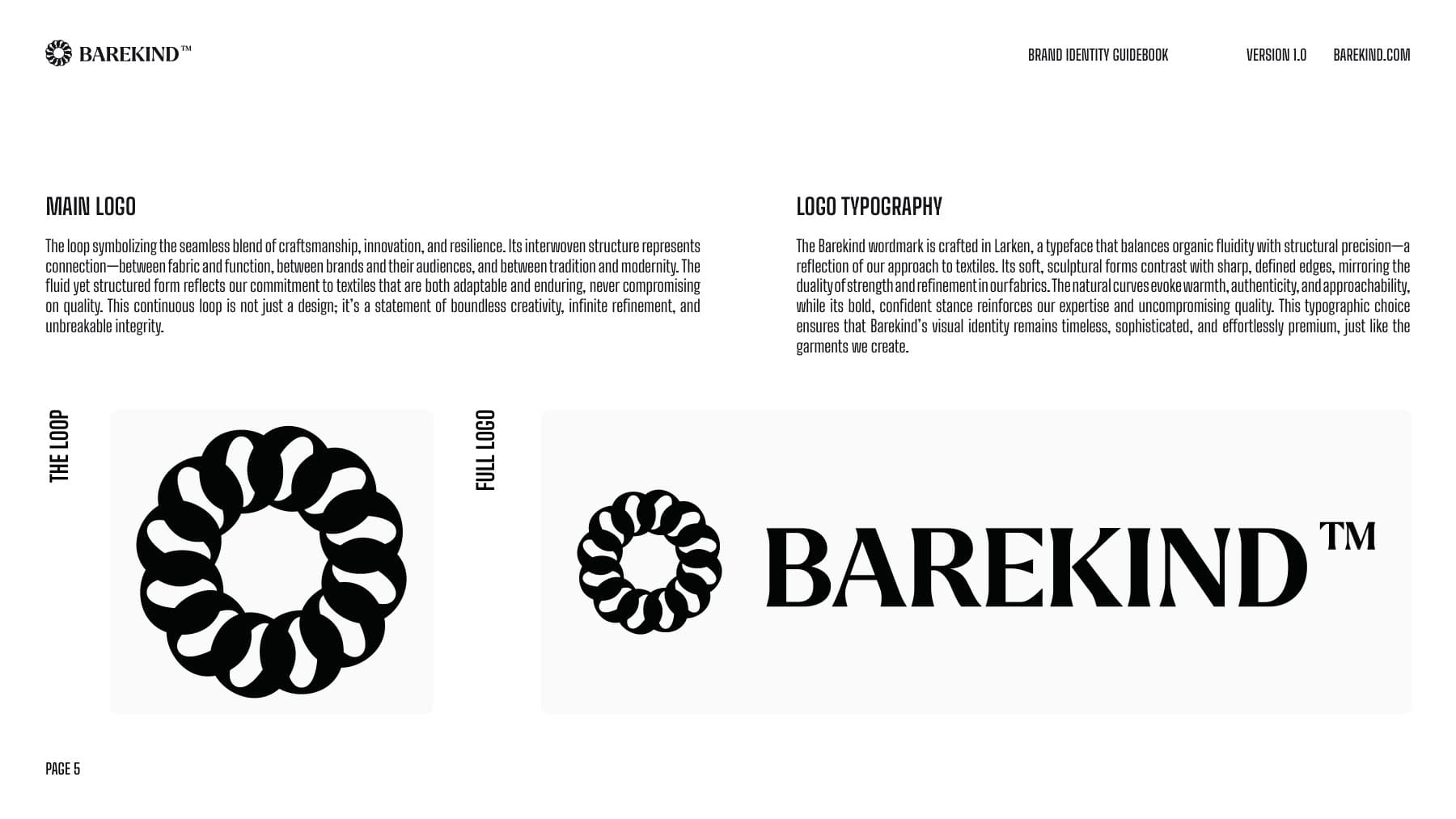 barekind brand guidebook — the wreath mark revealed