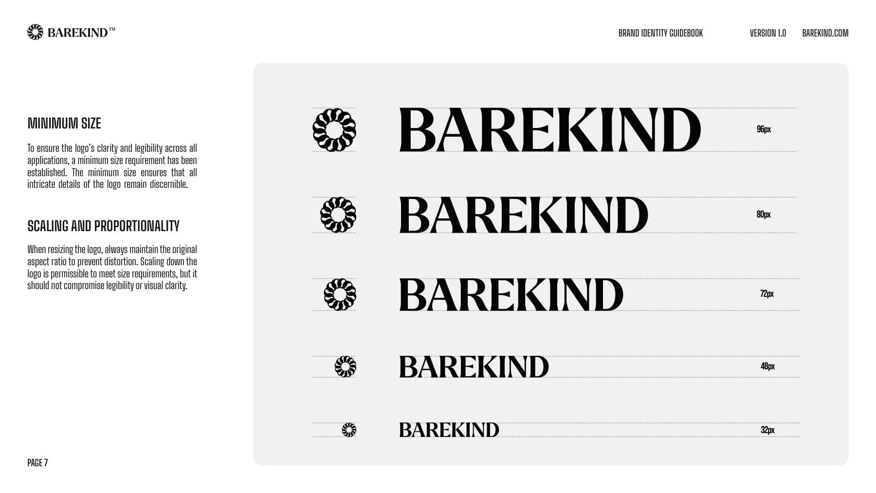barekind brand guidebook — logo variations