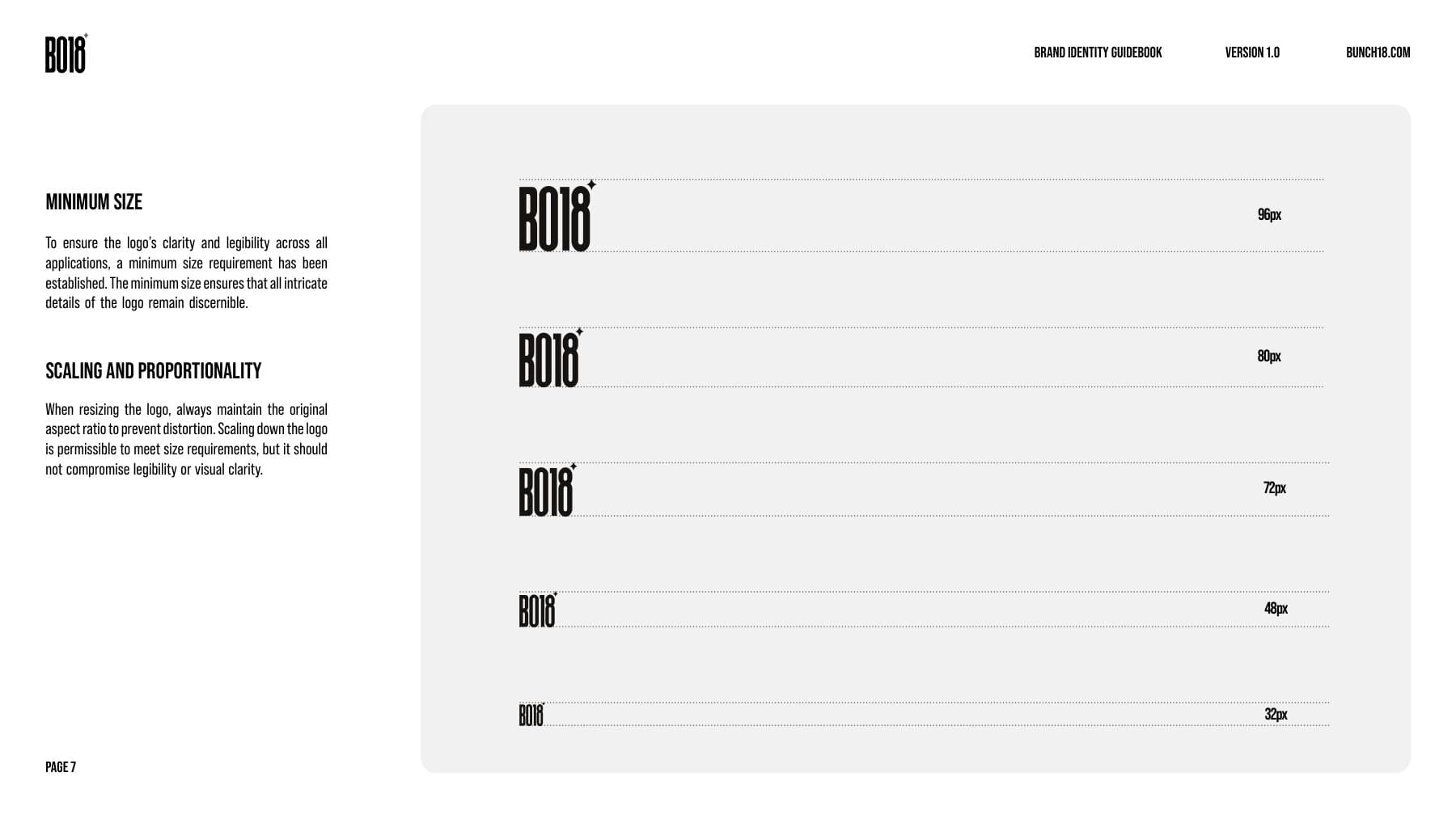 bo18 brand guidebook — logo variations
