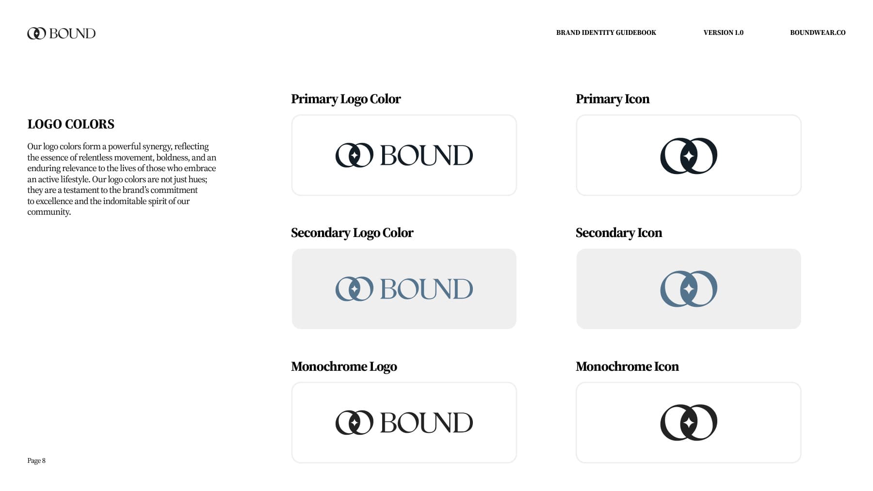 bound brand guidebook — logo variations