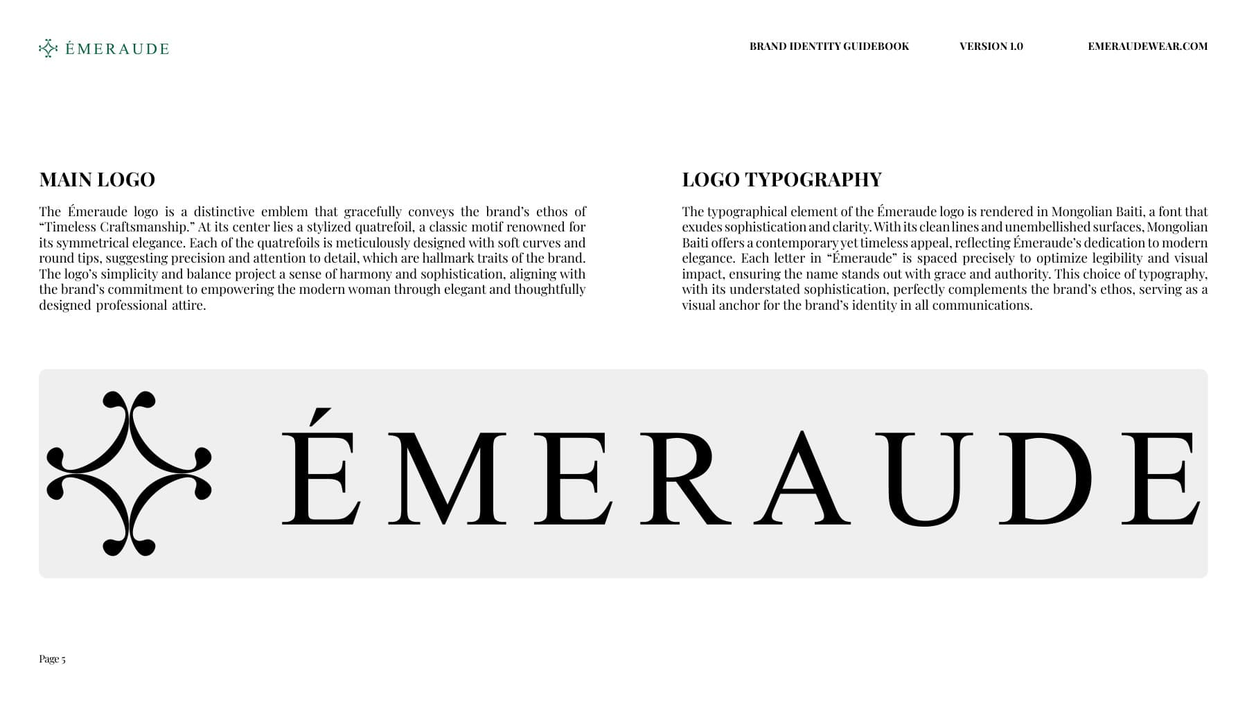 emeraude brand guidebook — the mark revealed