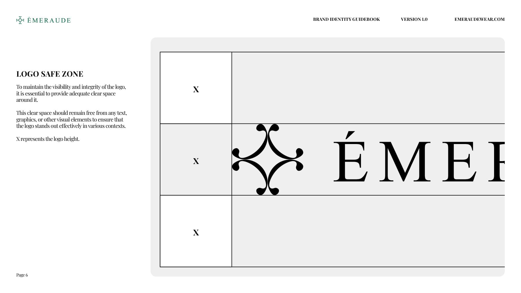 emeraude brand guidebook — logo construction