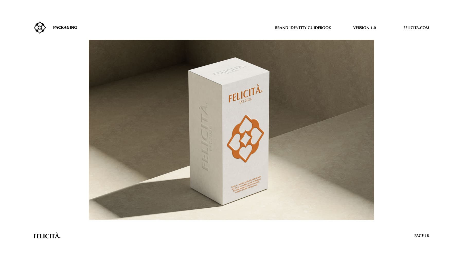 felicita brand guidebook — packaging