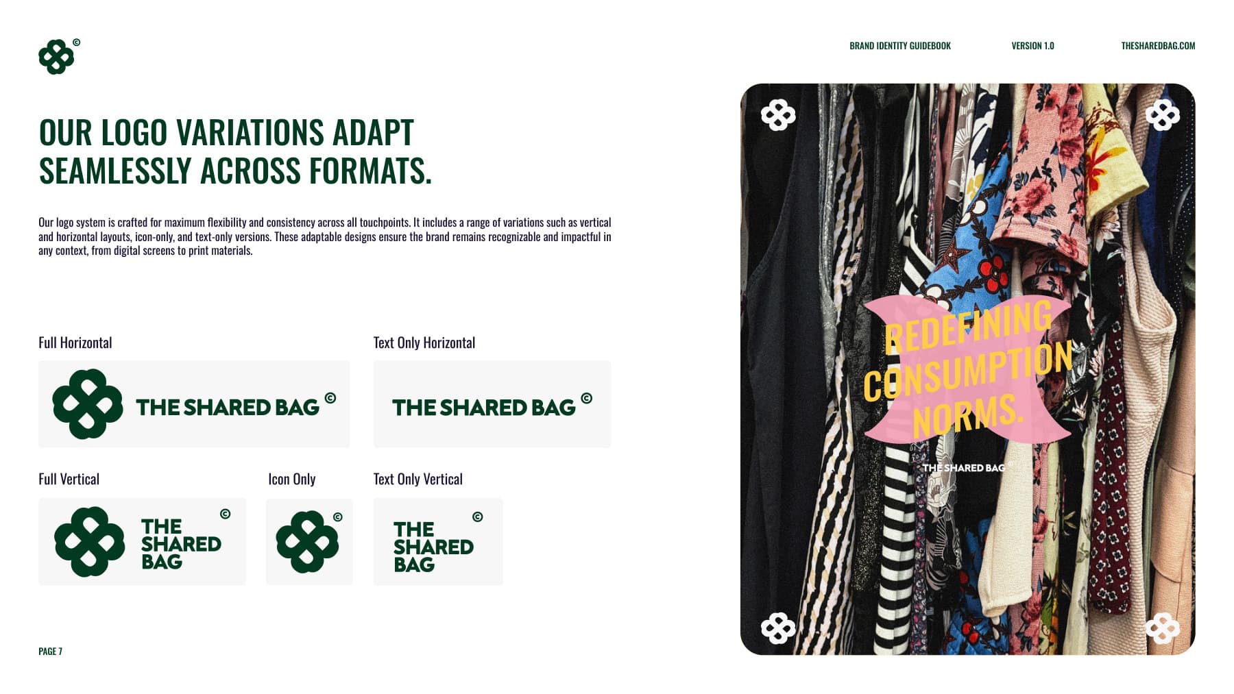 the shared bag brand guidebook — logo variations