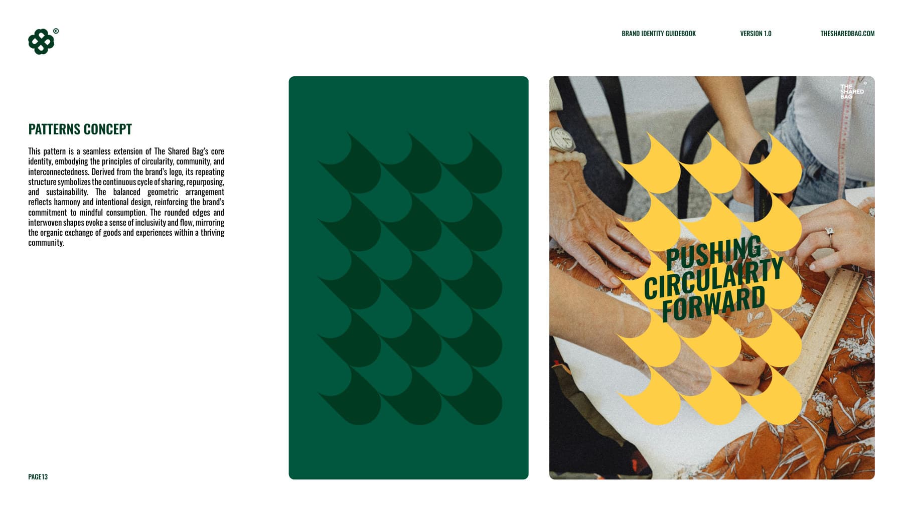 the shared bag brand guidebook — pattern language
